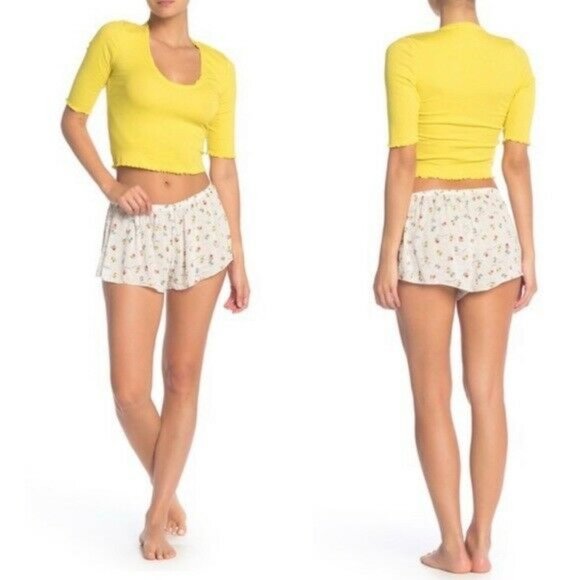 Free People Up Late Crop Top Shorts Pajama set M - Picture 5 of 5
